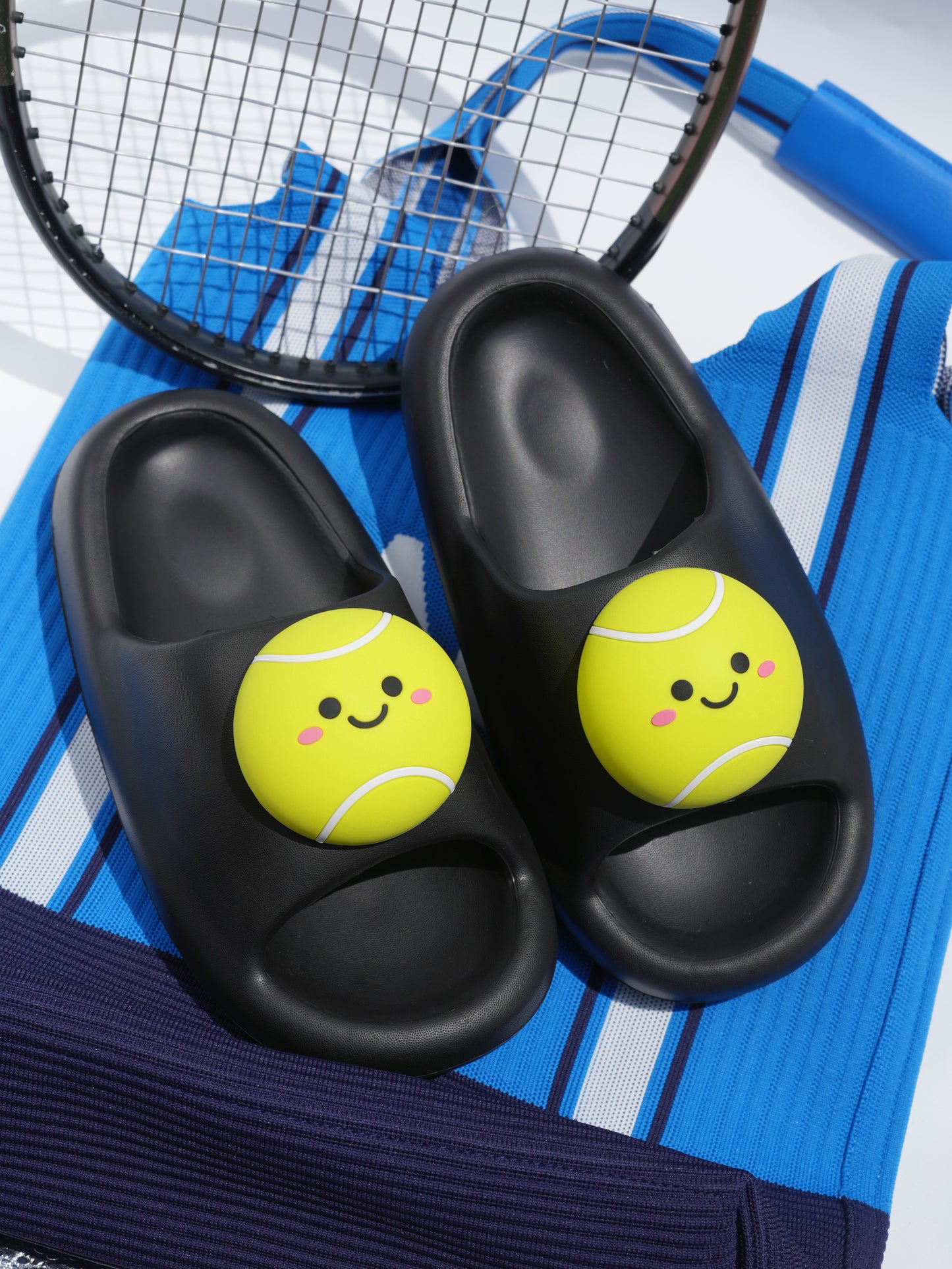 Tennis Ball Smiley Slide Sandals