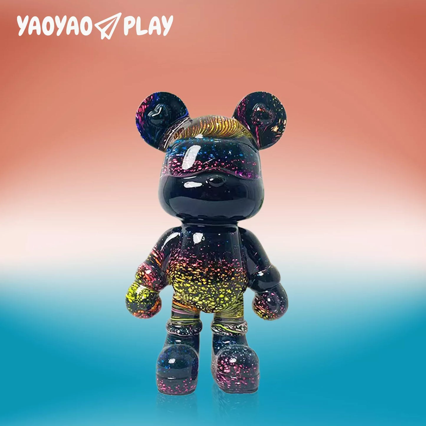 YaoYaoPlay Black Starry Sky Fluid Bear - Cute Home Decor and Creative DIY Craft