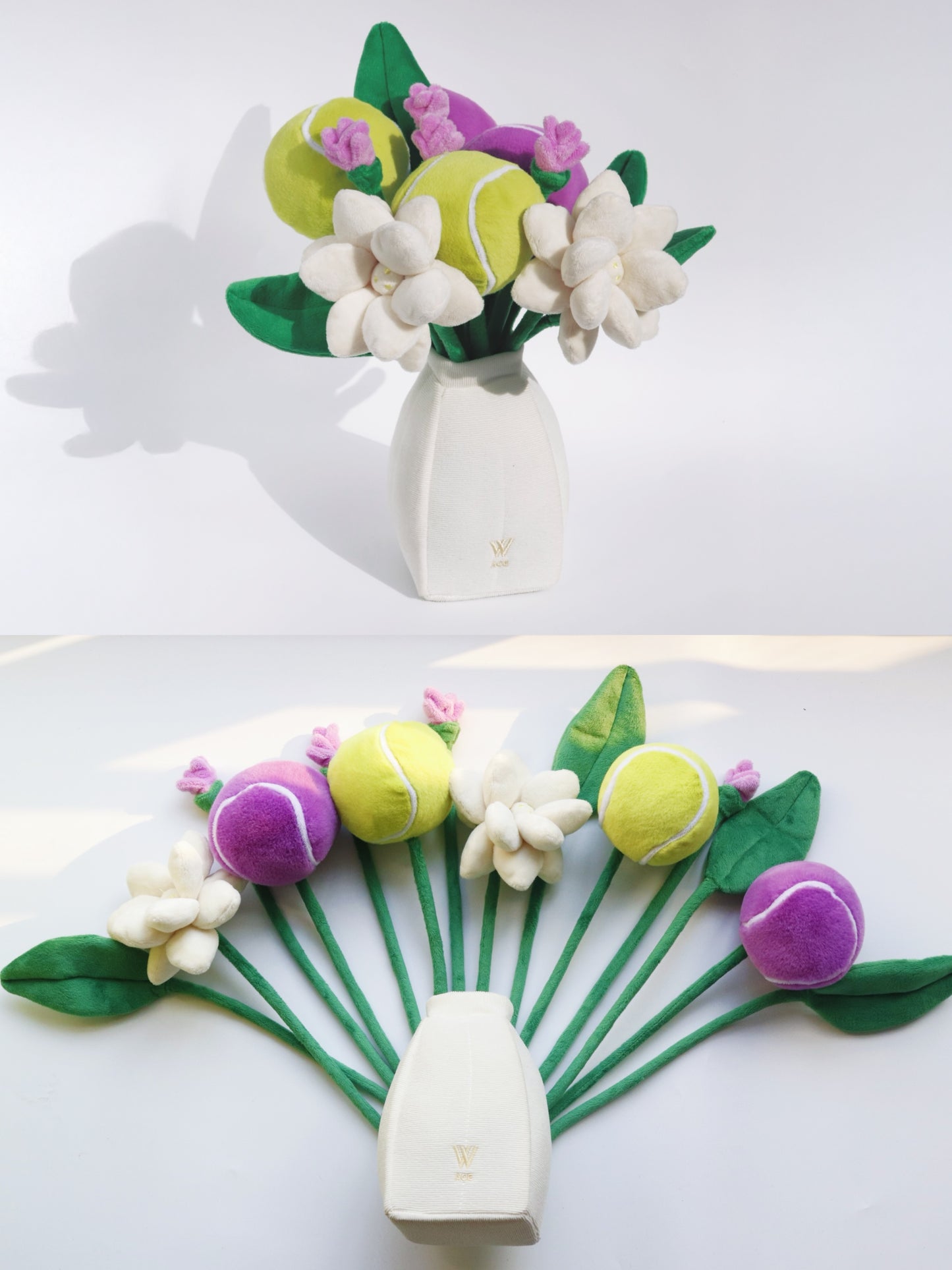 W-ACE Tennis Bouquet – Plush Floral Set