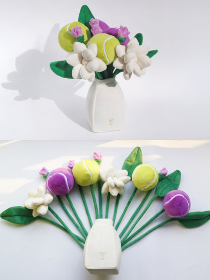 W-ACE Tennis Bouquet – Plush Floral Set