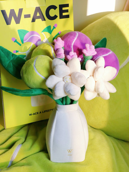 W-ACE Tennis Bouquet – Plush Floral Set