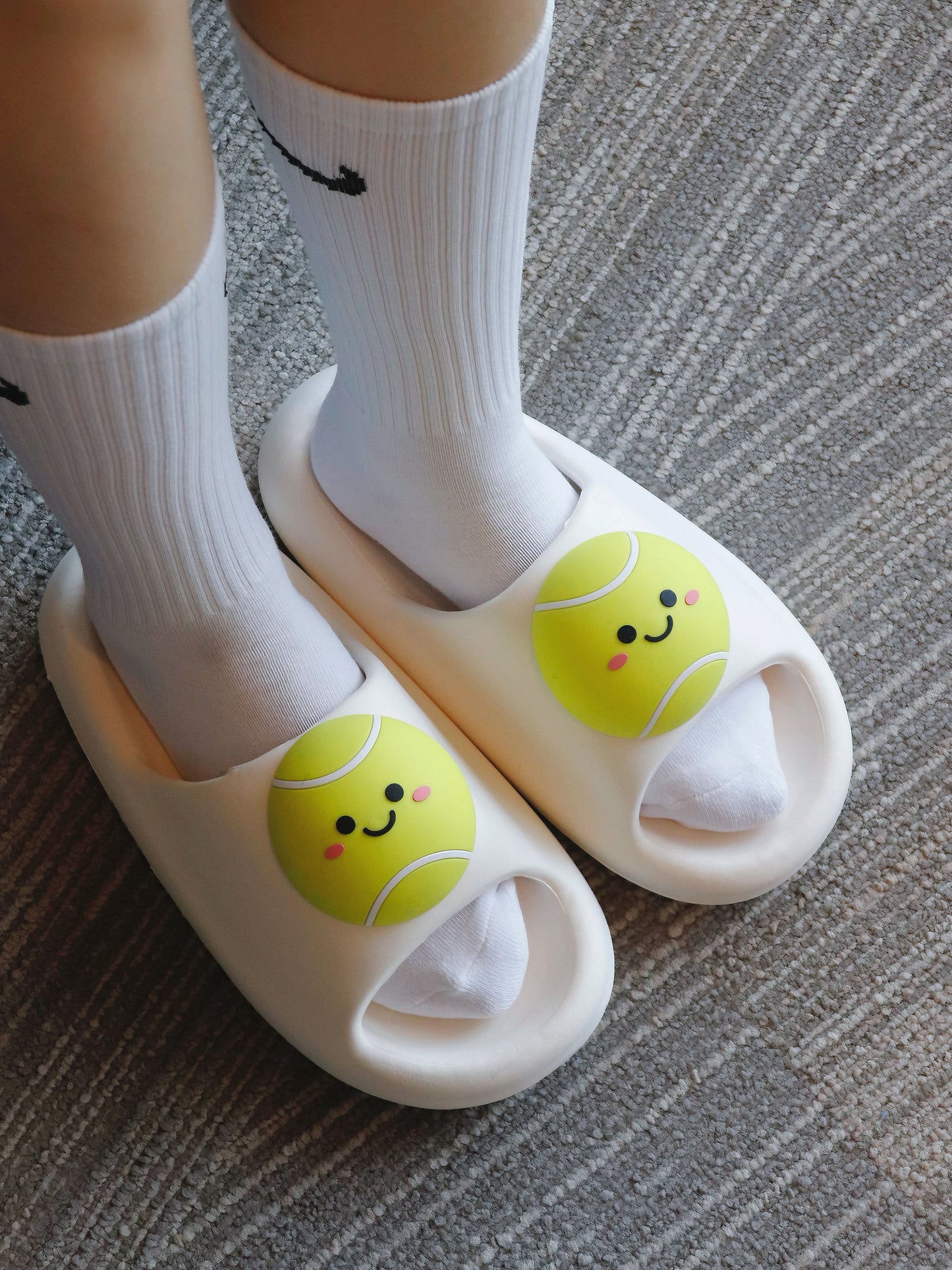 Tennis Ball Smiley Slide Sandals