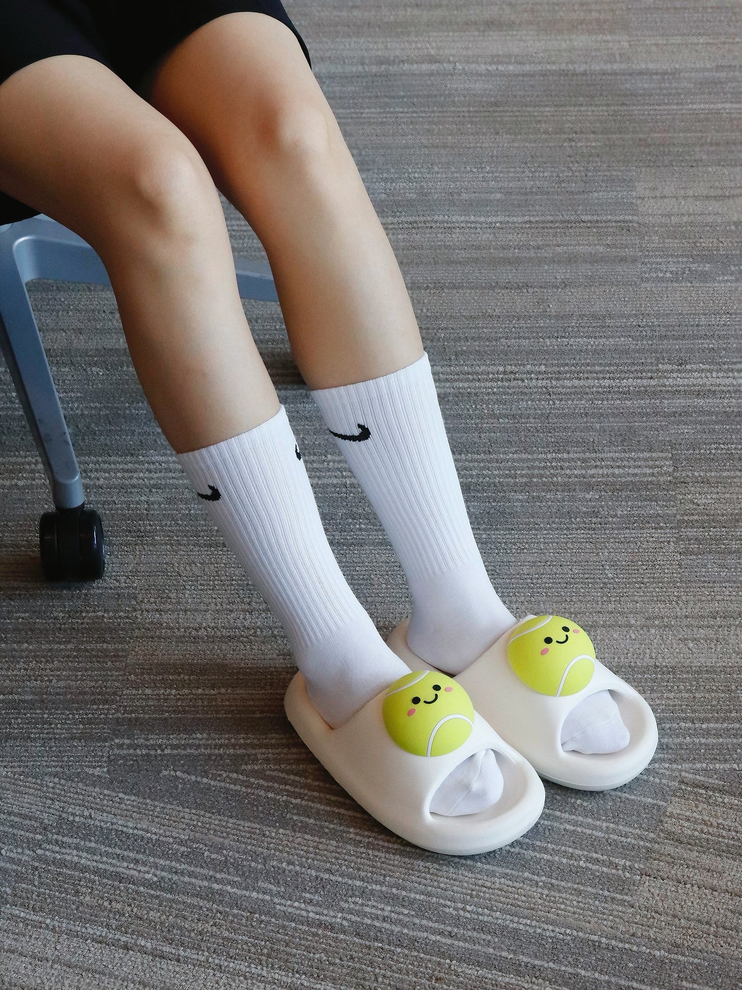 Tennis Ball Smiley Slide Sandals