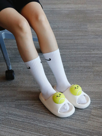 Tennis Ball Smiley Slide Sandals