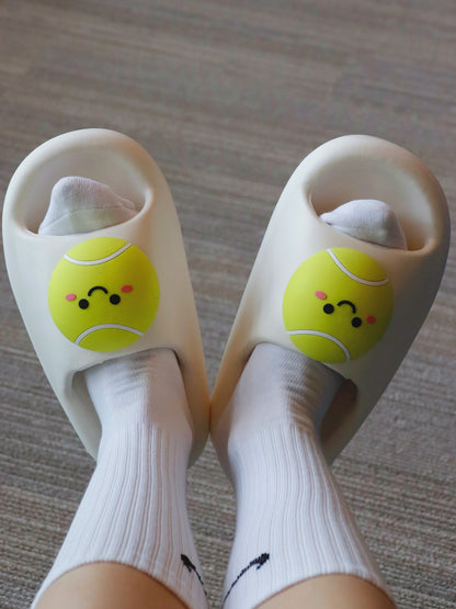 Tennis Ball Smiley Slide Sandals