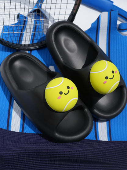 Tennis Ball Smiley Slide Sandals