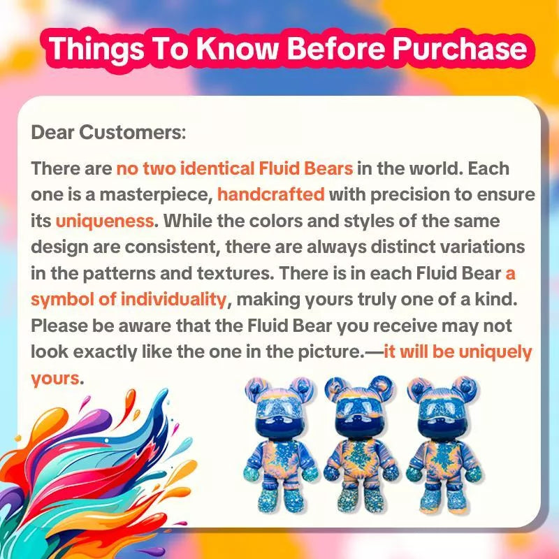 YaoYaoPlay Aurora Fluid Bear - Cute Home Decor and Creative DIY Craft