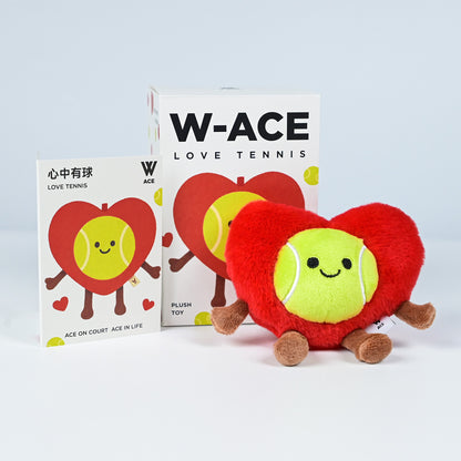 W-ACE Love Tennis Heart Plush Charm