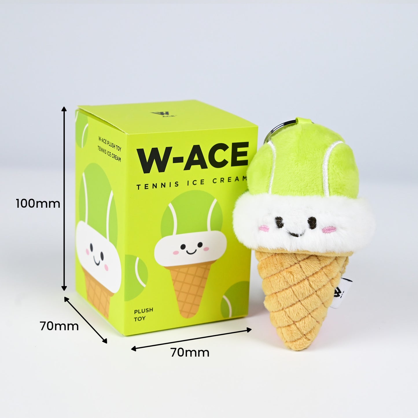 W-ACE Tennis Ice Cream Cone Plush Charm - Green