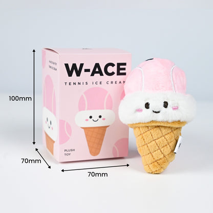 W-ACE Tennis Ice Cream Cone Plush Charm - Pink