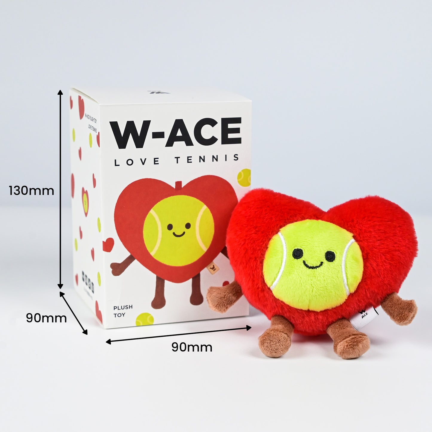 W-ACE Love Tennis Heart Plush Charm