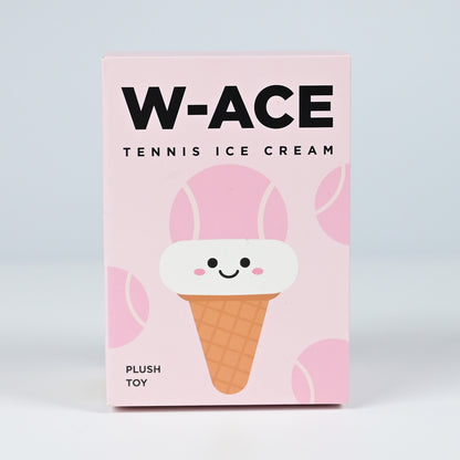 W-ACE Tennis Ice Cream Cone Plush Charm - Pink