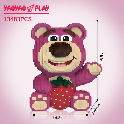YaoYaoPlay Strawberry Large Bear Building Block Set