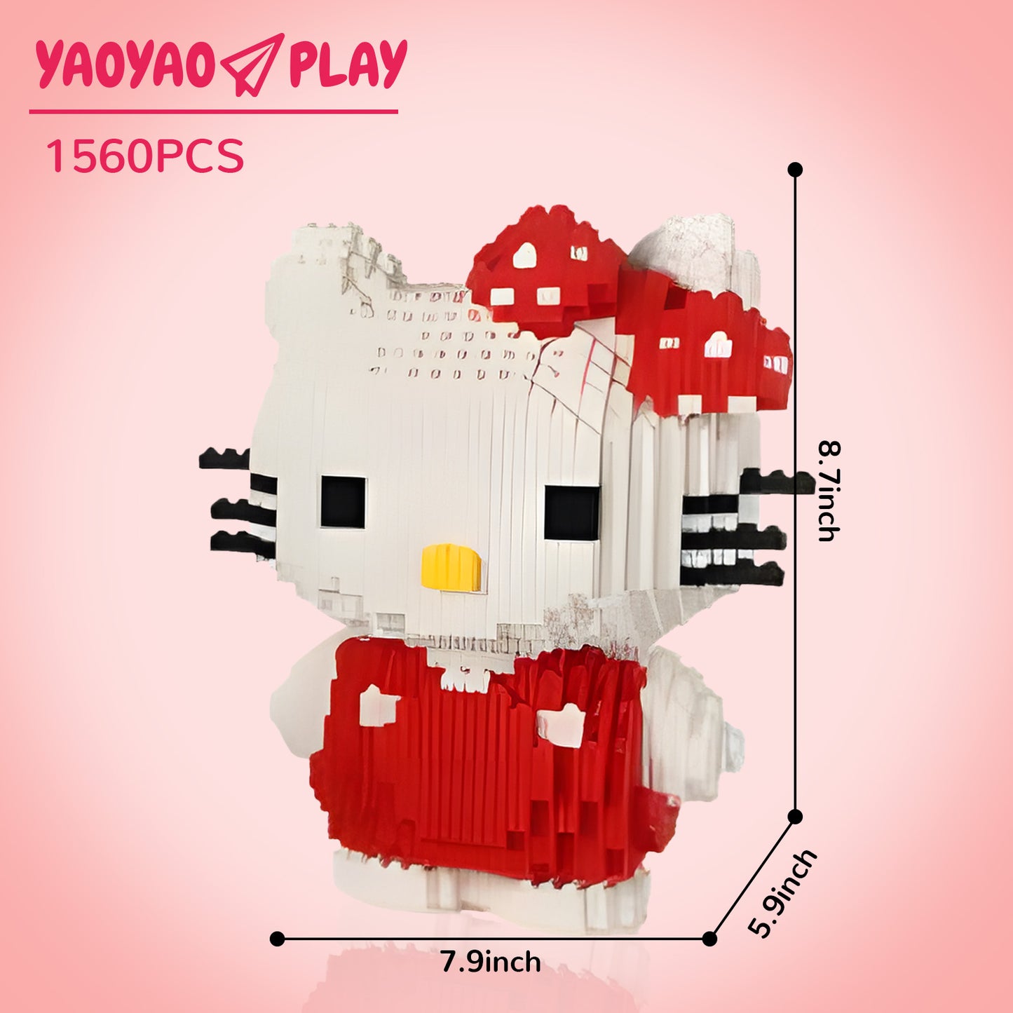 YaoYaoPlay White Cat Mini Building Block Set
