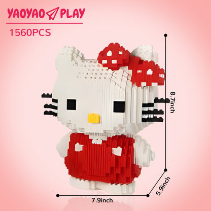 YaoYaoPlay White Cat Mini Building Block Set