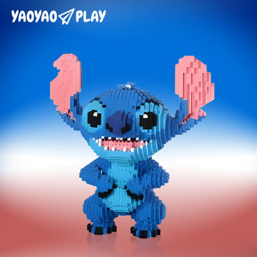 YaoYaoPlay Blue Upright-ear Stitch Building Block Set