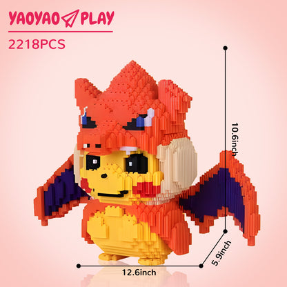 YaoYaoPlay Pikachu Charizard Cosplay Mini Building Block Set