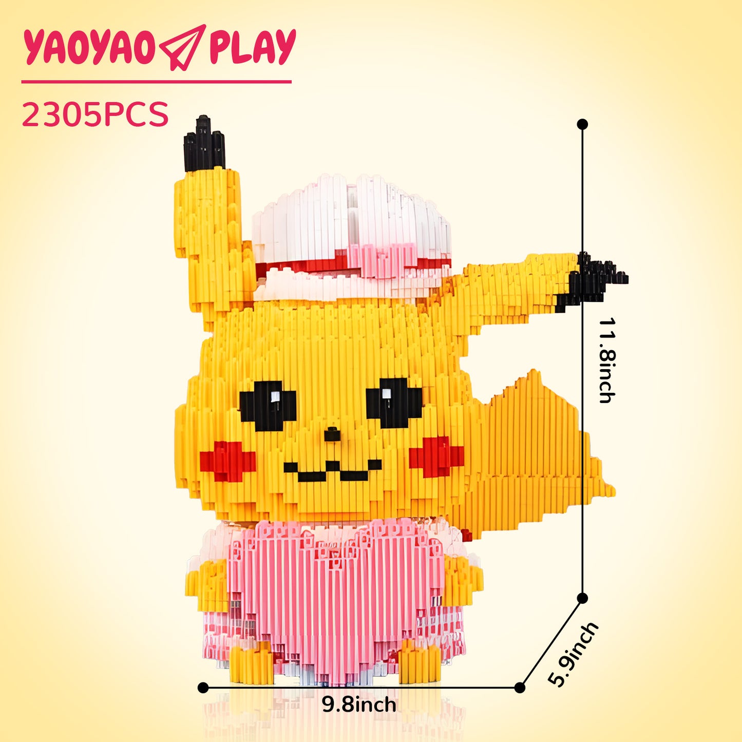 YaoYaoPlay Pikachu with Heart Mini Building Block Set