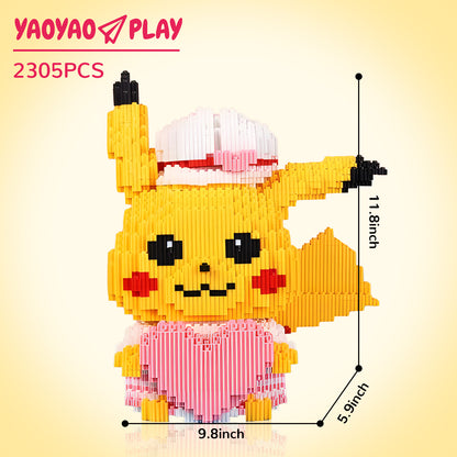 YaoYaoPlay Pikachu with Heart Mini Building Block Set