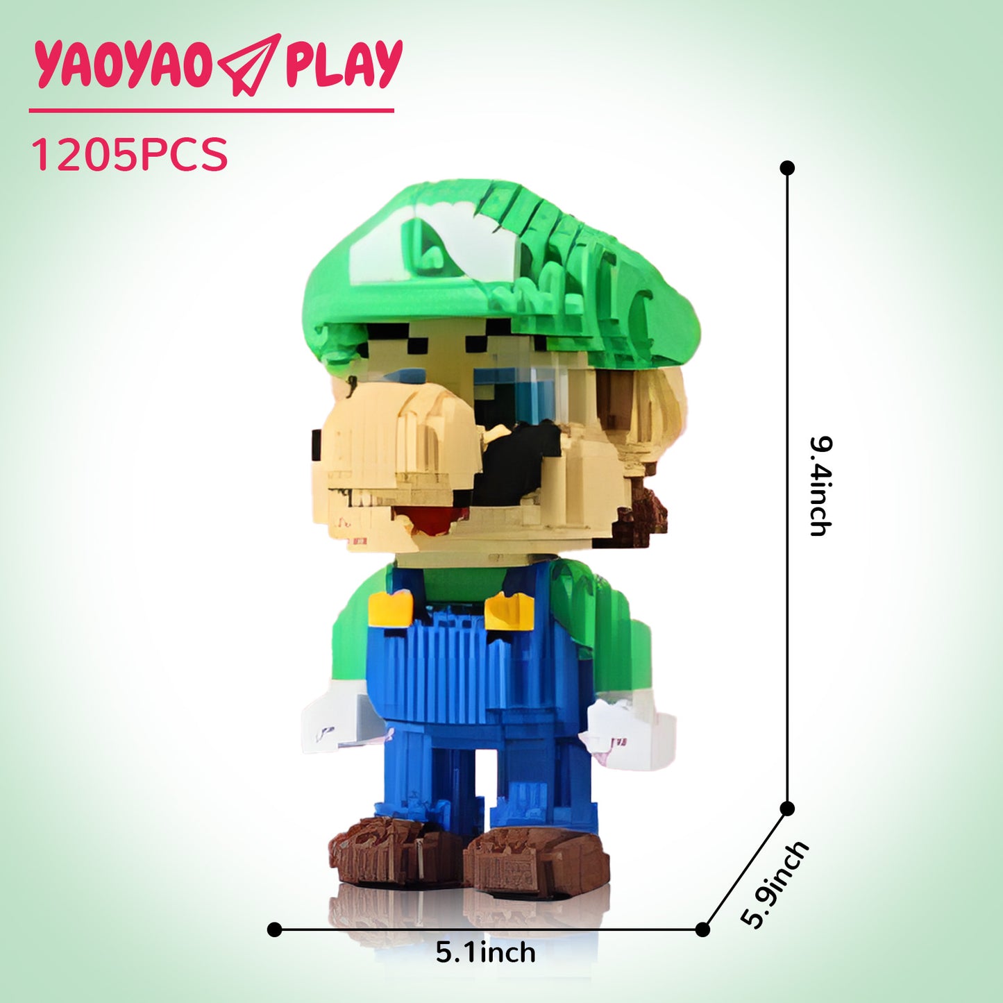YaoYaoPlay Green Yoshi Upgrade Mini Building Block Set