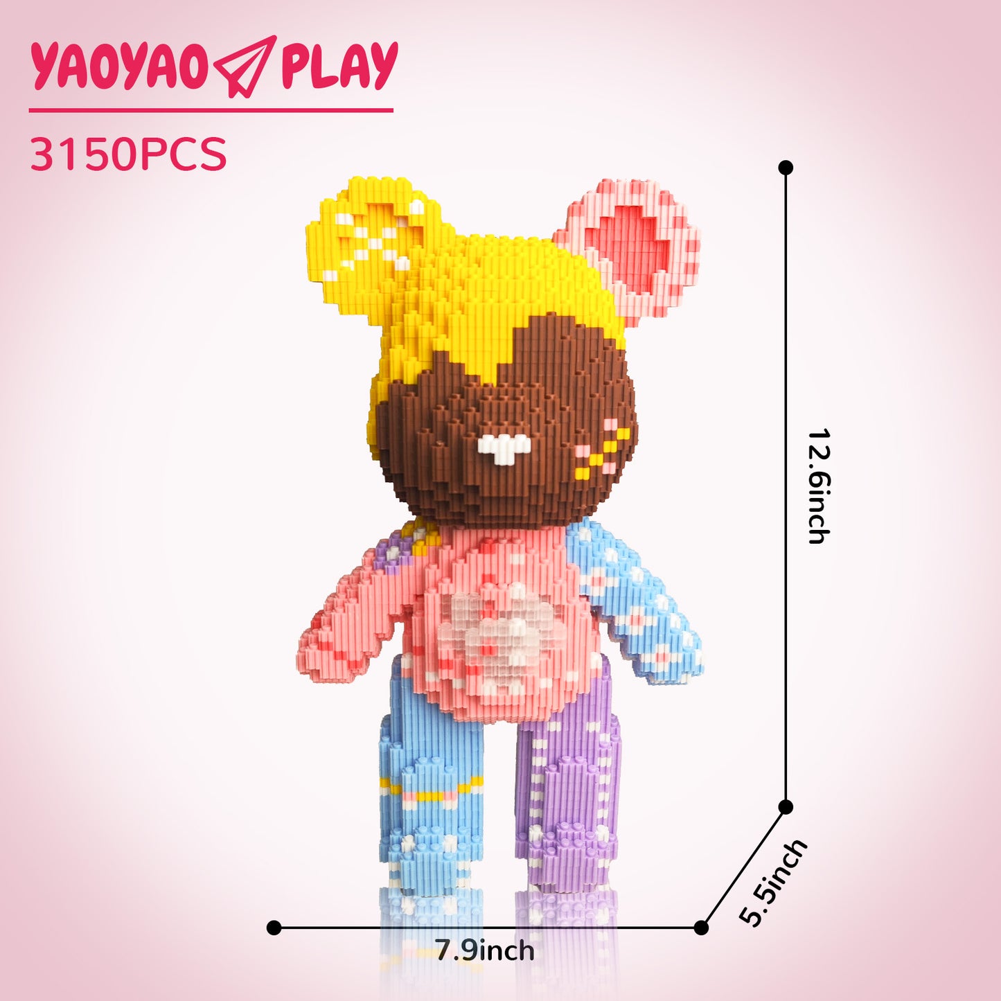 YaoYaoPlay Candy Girl Medium Bear Building Blocks