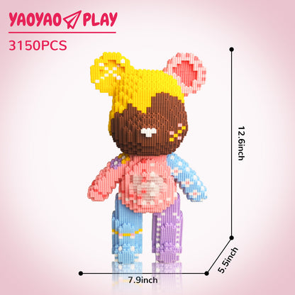 YaoYaoPlay Candy Girl Medium Bear Building Blocks