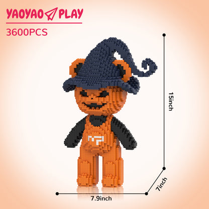YaoYaoPlay Wizard Pumpkin Bear Small Building Block Set
