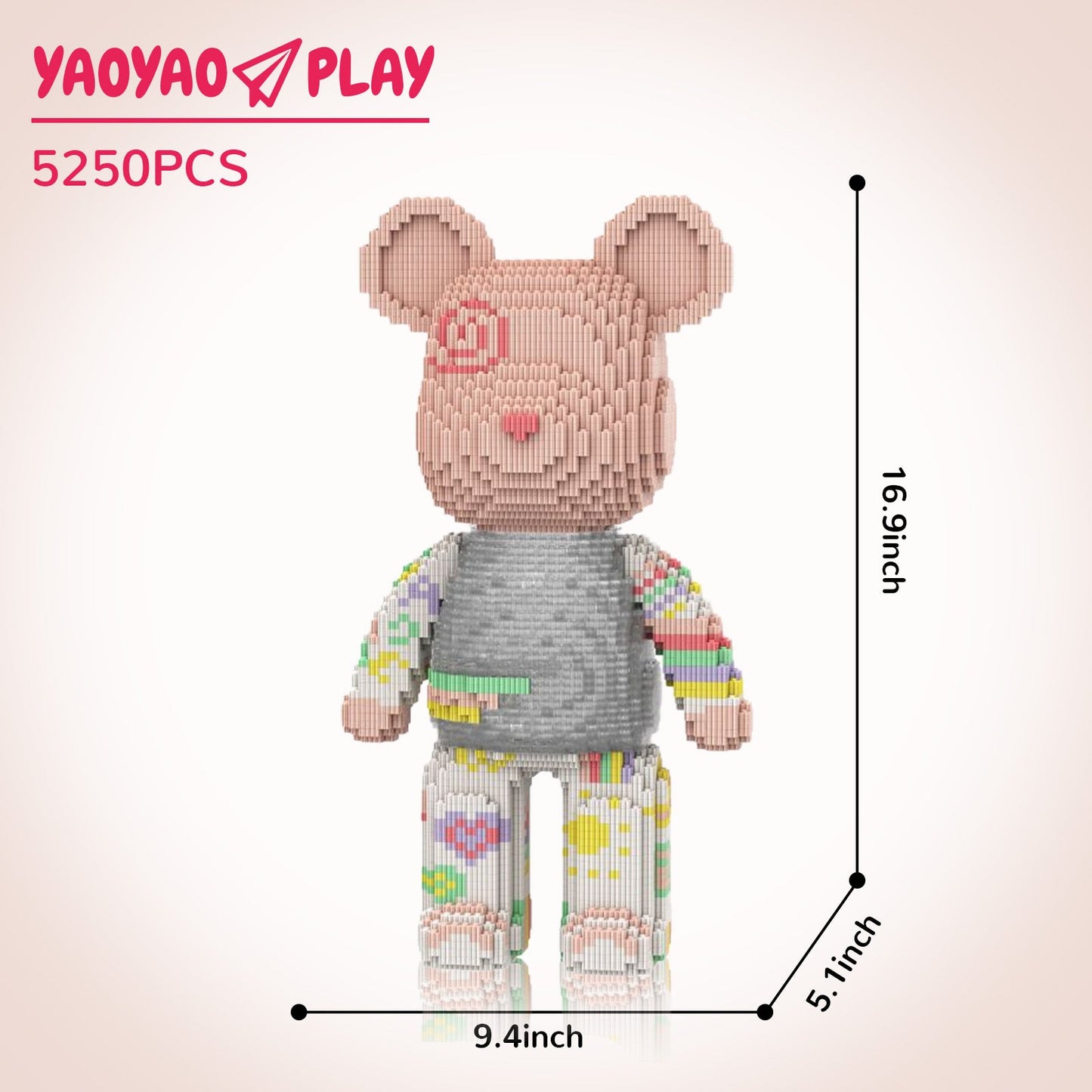 YaoYaoPlay Princess Qianqian Large Bear Building Block Set