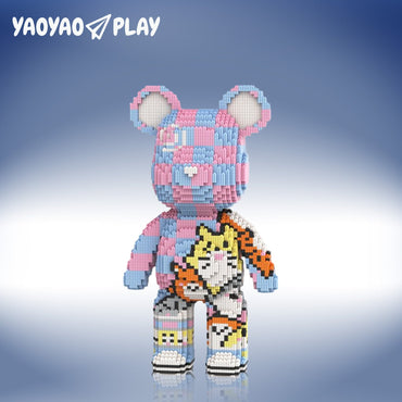 YaoYaoPlay Totoro Graffiti Large Bear Building Block Set