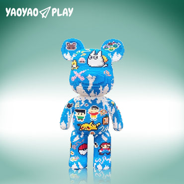 YaoYaoPlay Large Sticker Graffiti Bear Building Block Set
