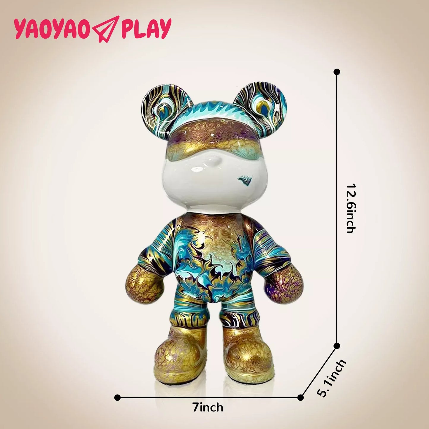 YaoYaoPlay Purple Vine Golden Sail Fluid Bear - Cute Home Decor and Creative DIY Craft
