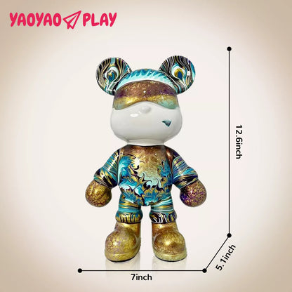 YaoYaoPlay Purple Vine Golden Sail Fluid Bear - Cute Home Decor and Creative DIY Craft