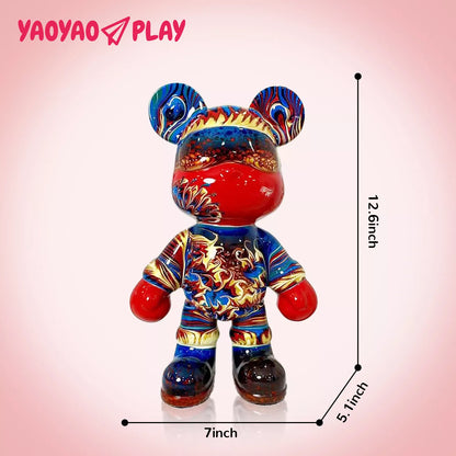 YaoYaoPlay Purple Orchid City Fluid Bear - Cute Home Decor and Creative DIY Craft