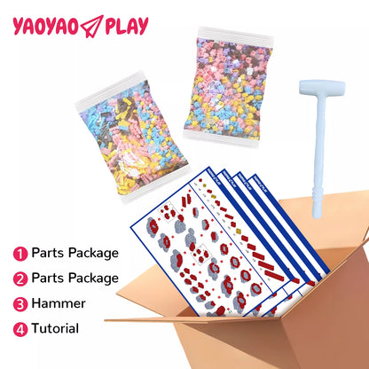 YaoYaoPlay Cherry Blossom Pink Dragon Building Block Set
